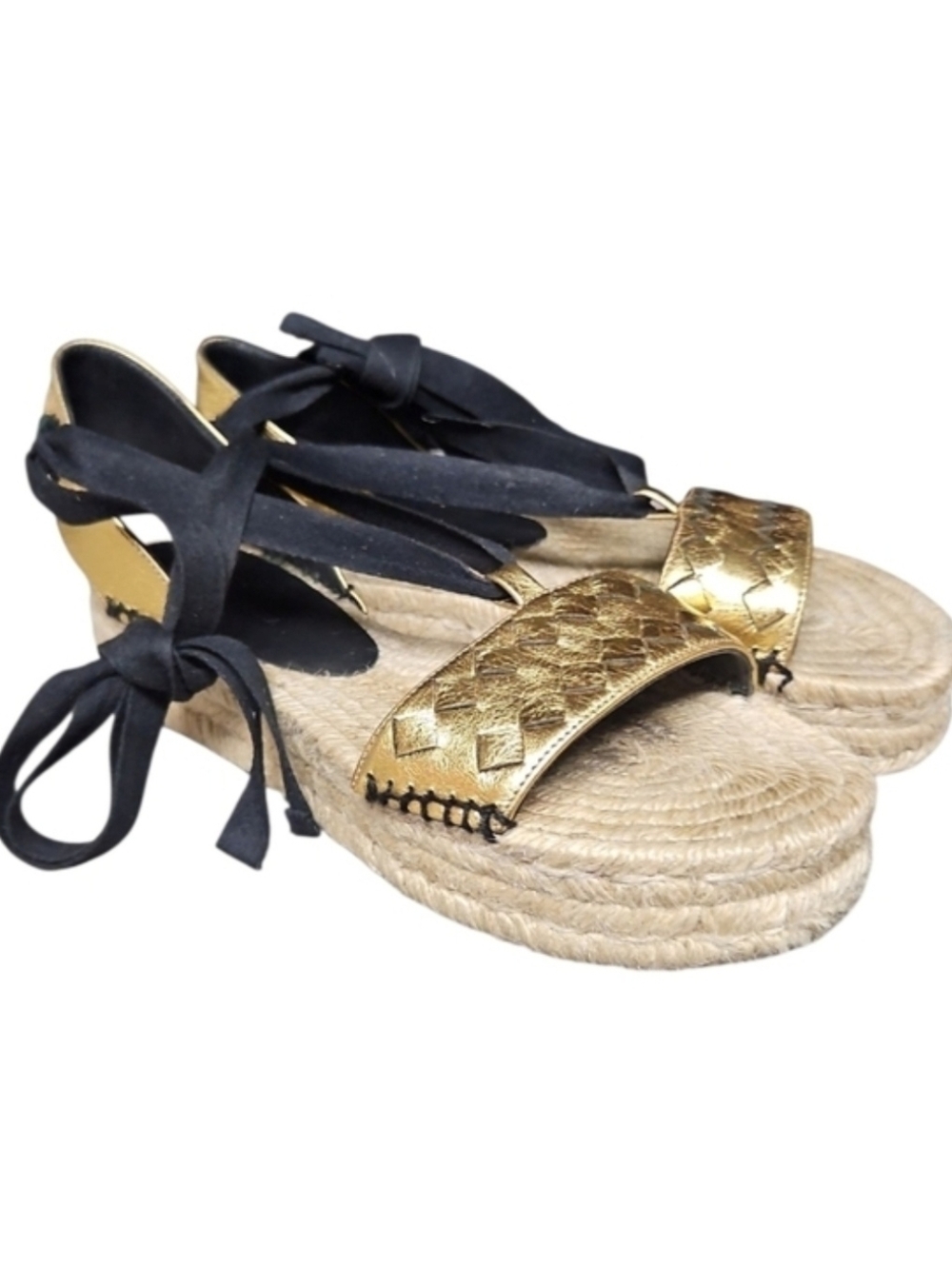 BOTTEGA VENETA | Intrecciato Espadrille Platform Sandals in Size EU 36 / US 6
